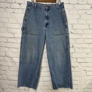 Vintage Levis Dry Goods Jeans 32x31 Carpenter Raw Hem Loose Skater Grunge 1999
